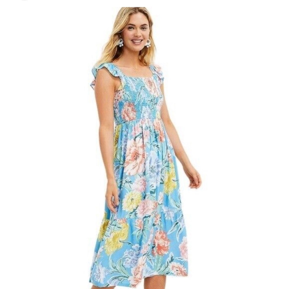 Garden Smocked Floral Dress by Loft